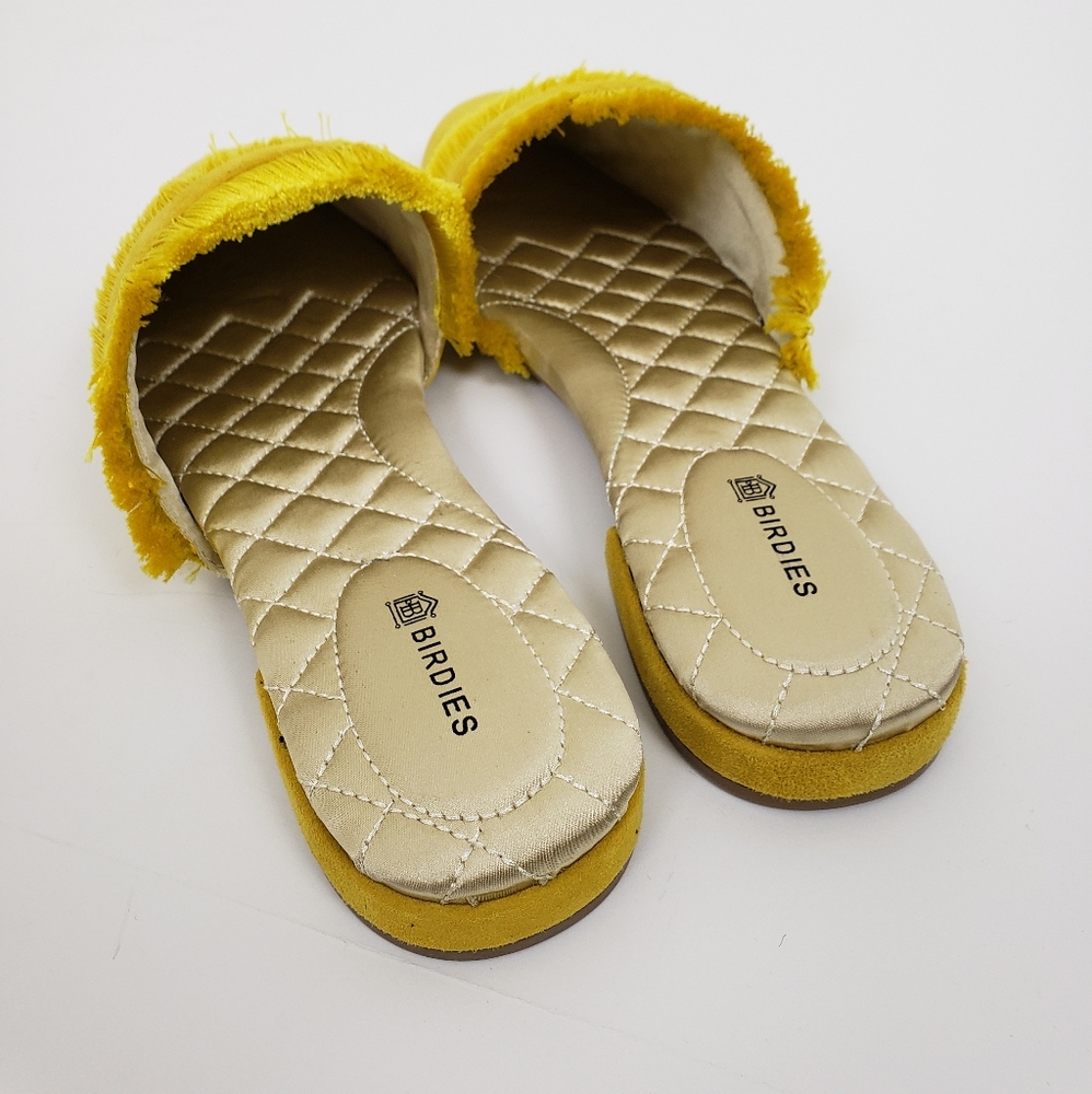 Birdies Ani Slide Marigold Yellow Fringed Flat 7.5 - Picture 5 of 7